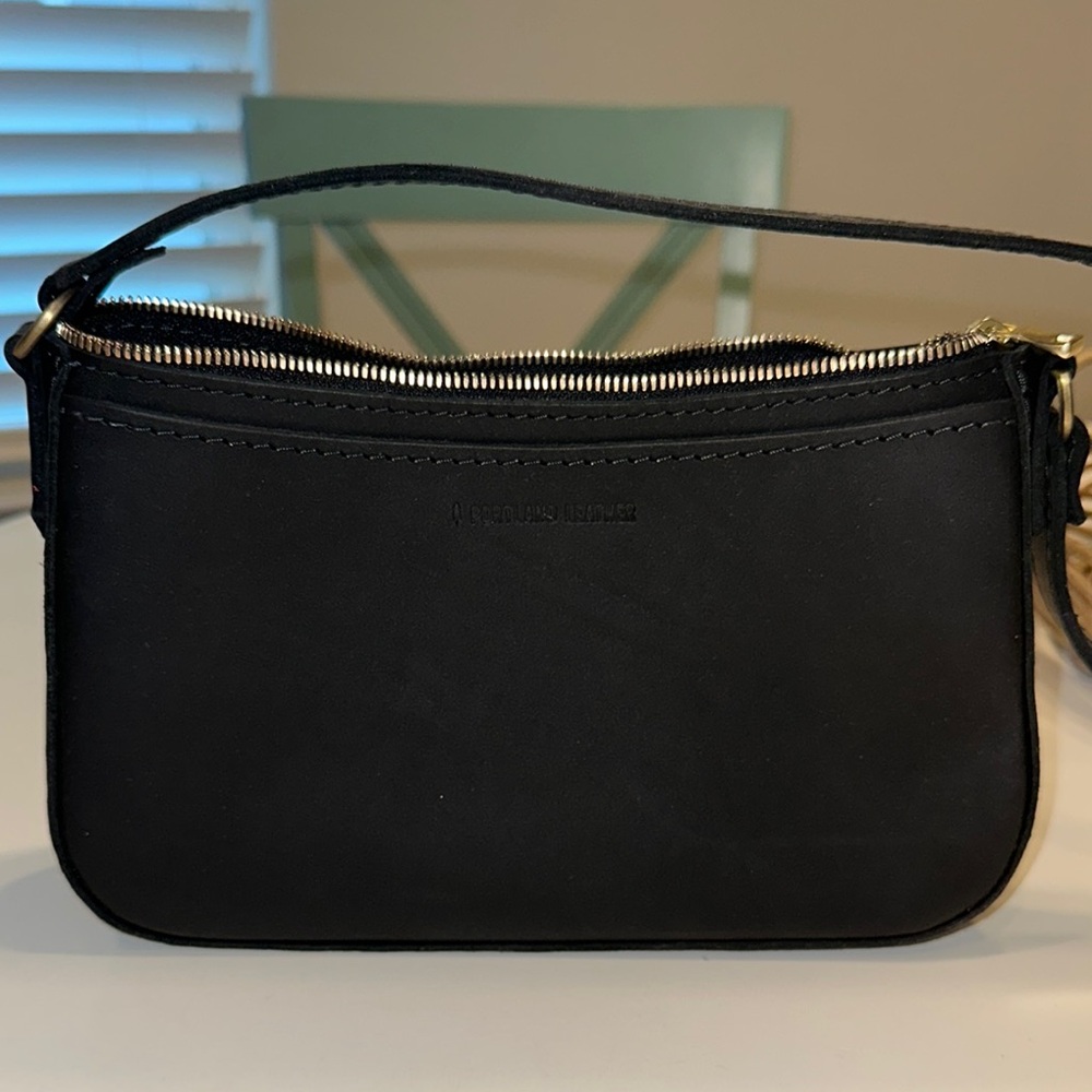 NEW Black Portland Leather Baguette Bag